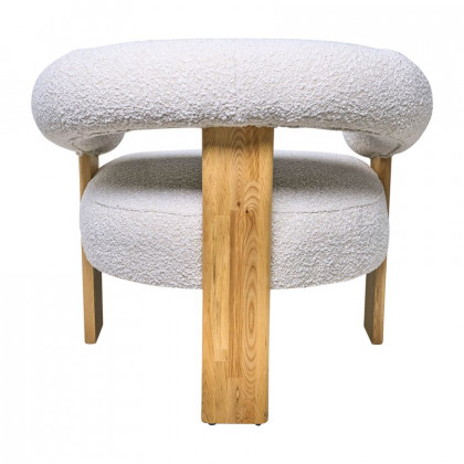 Sagebrook Curved Back Wishbone Chair With Brown Oak Legs - White