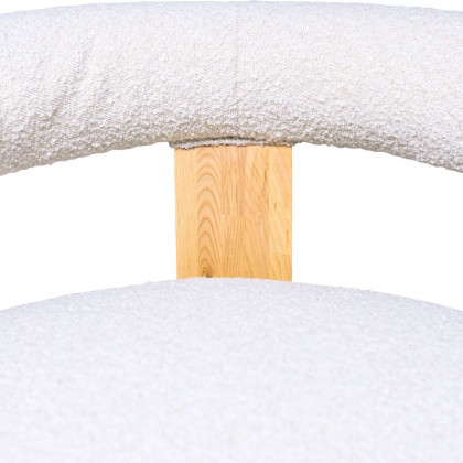 Sagebrook Curved Back Wishbone Chair With Brown Oak Legs - White