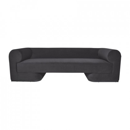 Sagebrook Modern Sofa With Black Oak Base - Gunmetal