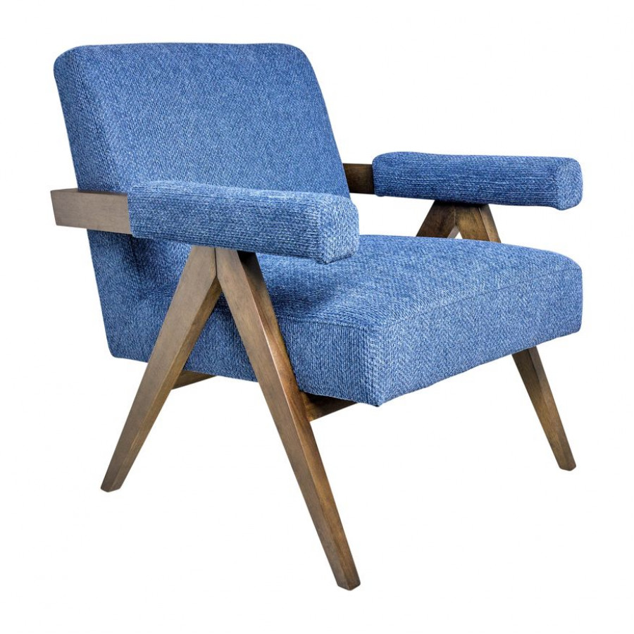 Sagebrook Wood Scandinavian Accent Chair - Navy Blue