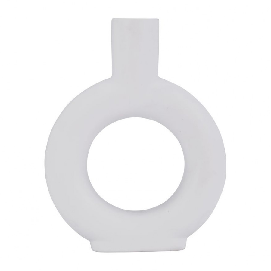 Sagebrook 9" Ceramic Round Cut-out Vase - White