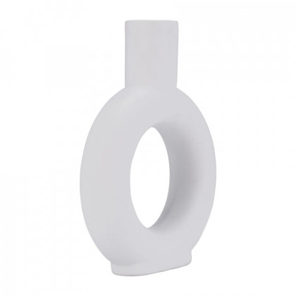 Sagebrook 9" Ceramic Round Cut-out Vase - White