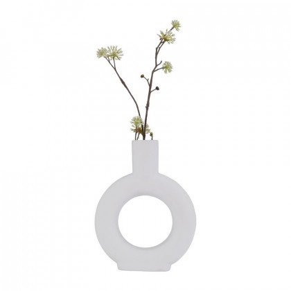 Sagebrook 9" Ceramic Round Cut-out Vase - White
