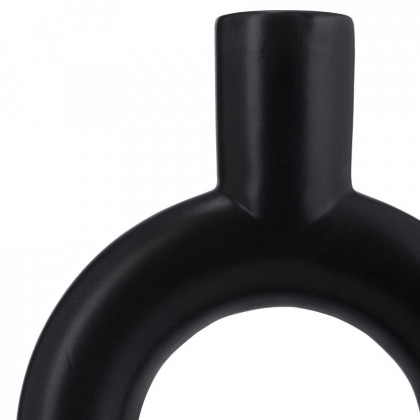Sagebrook 9" Ceramic Round Cut-out Vase - Black