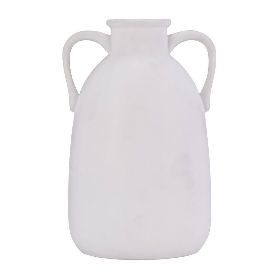 Sagebrook 10" Ceramic Eared Vase - White