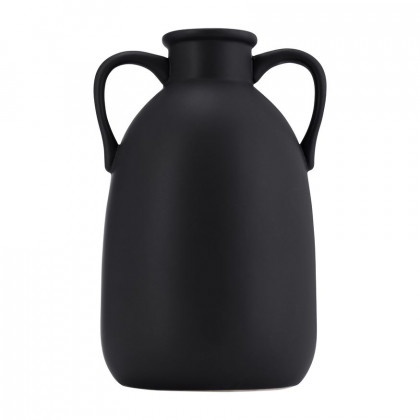 Sagebrook 10" Ceramic Eared Vase - Black