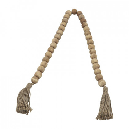 Sagebrook - 32" Wood Bead Garland in Natural
