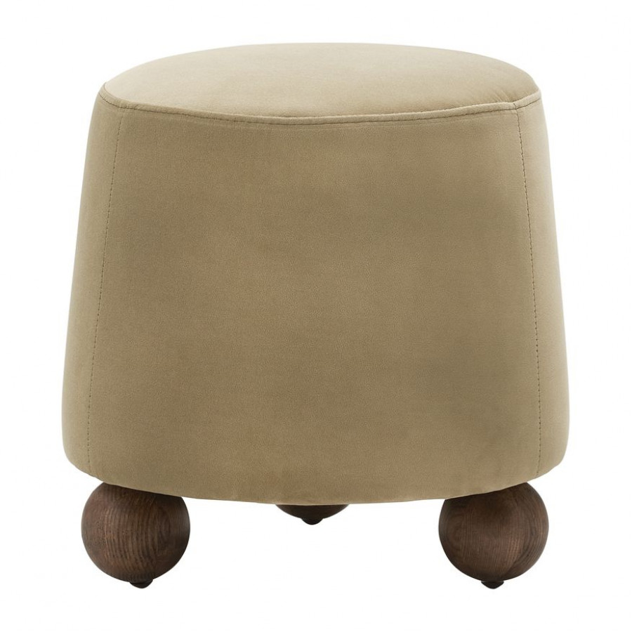 Sagebrook 3-Legged Round Ottoman - Tan