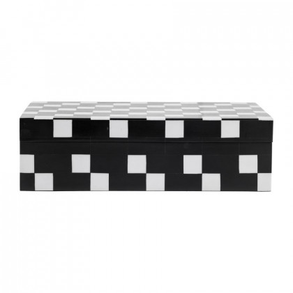 Sagebrook - 10"/12" Resin Diagonal Square Boxes (Set Of 2) in White/Black