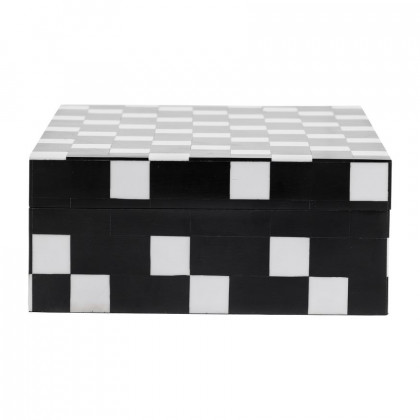 Sagebrook - 10"/12" Resin Diagonal Square Boxes (Set Of 2) in White/Black