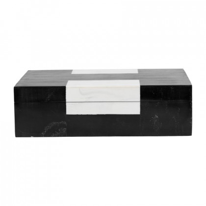 Sagebrook - 10"/12" Resin Boxes (Set Of 2) in Black/White