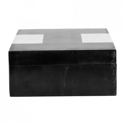 Sagebrook - 10"/12" Resin Boxes (Set Of 2) in Black/White