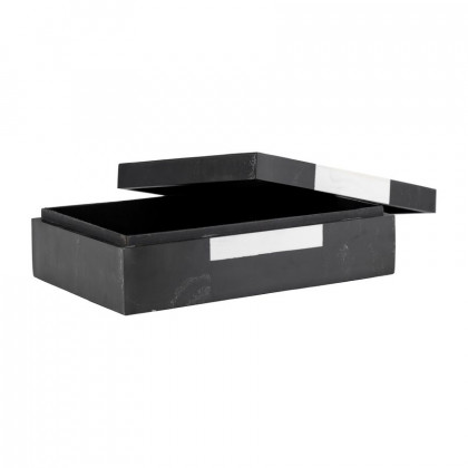 Sagebrook - 10"/12" Resin Boxes (Set Of 2) in Black/White