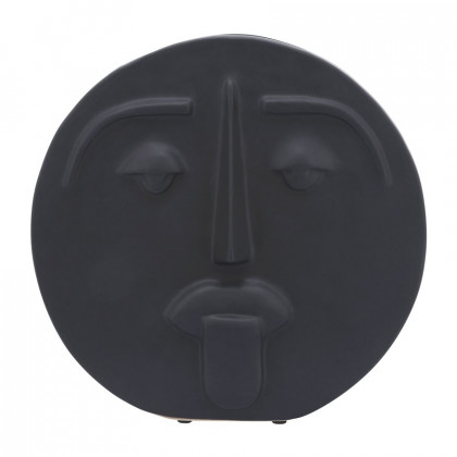 Sagebrook 10" Ceramic Sad Face Vase - Black