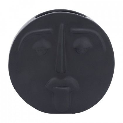 Sagebrook 10" Ceramic Sad Face Vase - Black