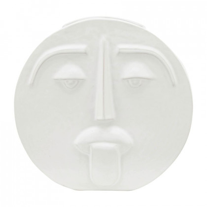 Sagebrook 10" Ceramic Sad Face Vase - White