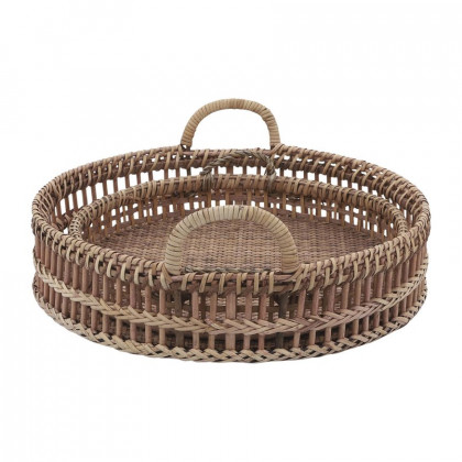 Sagebrook - 12"/14" Rattan Trays (Set Of 2) in Natural