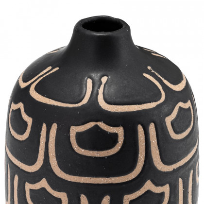 Sagebrook 10" Ceramic Decorative Vase - Black/Tan