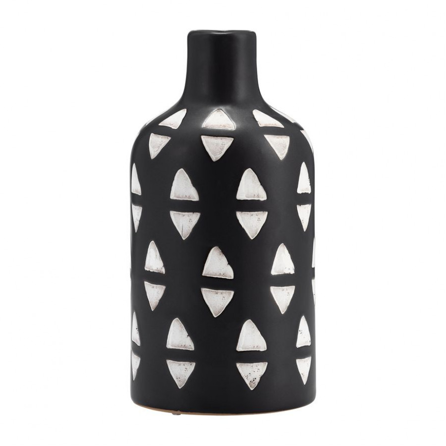 Sagebrook - 10" Ceramic Decorative Vase in Black/White