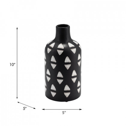 Sagebrook - 10" Ceramic Decorative Vase in Black/White