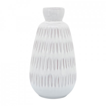 Sagebrook - 8" Ceramic Dimpled Vase in White