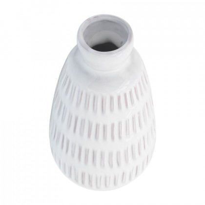 Sagebrook - 8" Ceramic Dimpled Vase in White