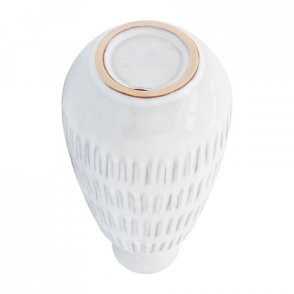 Sagebrook - 8" Ceramic Dimpled Vase in White