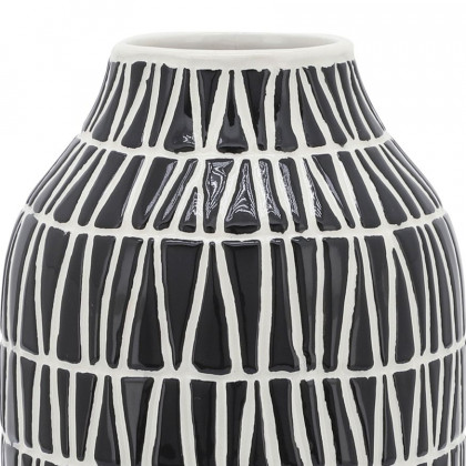 Sagebrook 7" Ceramic Tribal Vase - Black