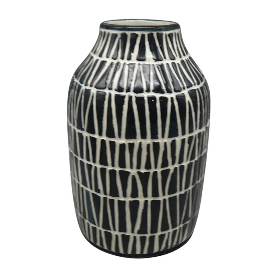 Sagebrook 7" Ceramic Tribal Vase - Blue