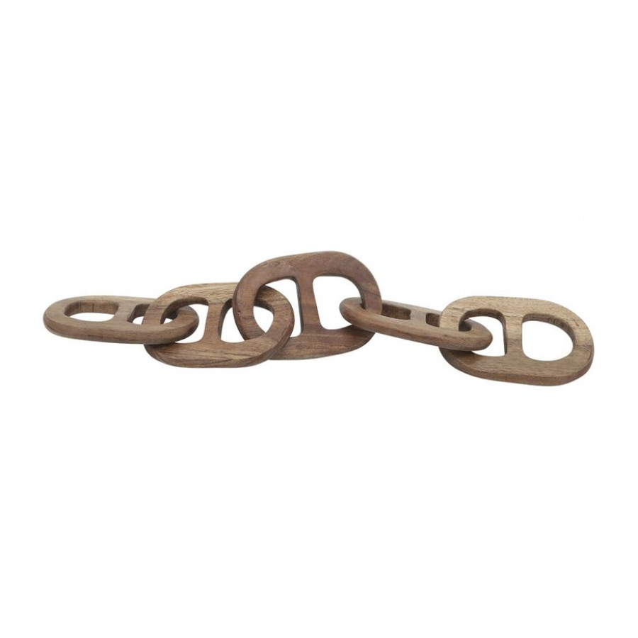 Sagebrook - 24" Wood 5-Links Chains in Brown