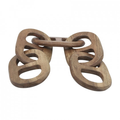 Sagebrook - 24" Wood 5-Links Chains in Brown