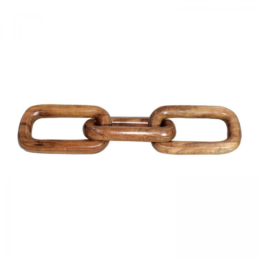Sagebrook - 17" Wood Square Links Chain in Brown