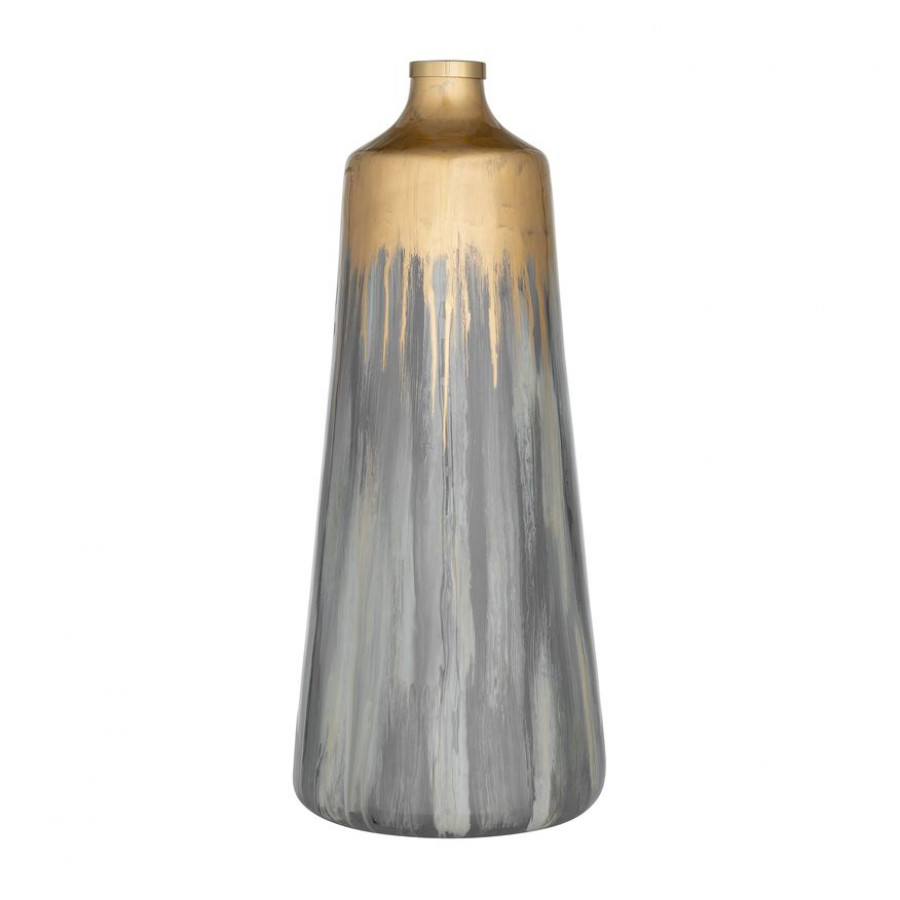 Sagebrook - 21" Glass Vase With Ring in Wickhom Gray