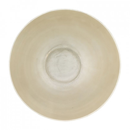 Sagebrook 9" Glass Bowl With Metal Stand - Pearl White