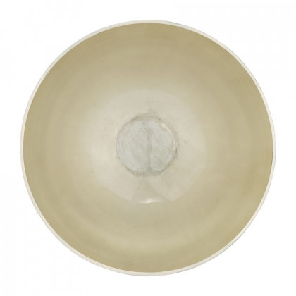 Sagebrook 11" Glass Bowl With Metal Stand - Pearl White