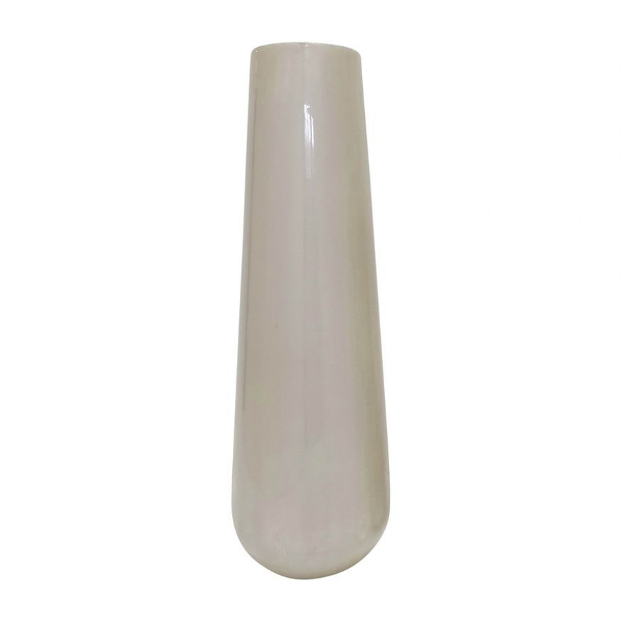 Sagebrook - 24" Metal Alabastron Vase in Pearl White