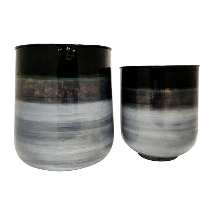 Sagebrook - 13"/16" Metal Planters (Set Of 2) in Multi