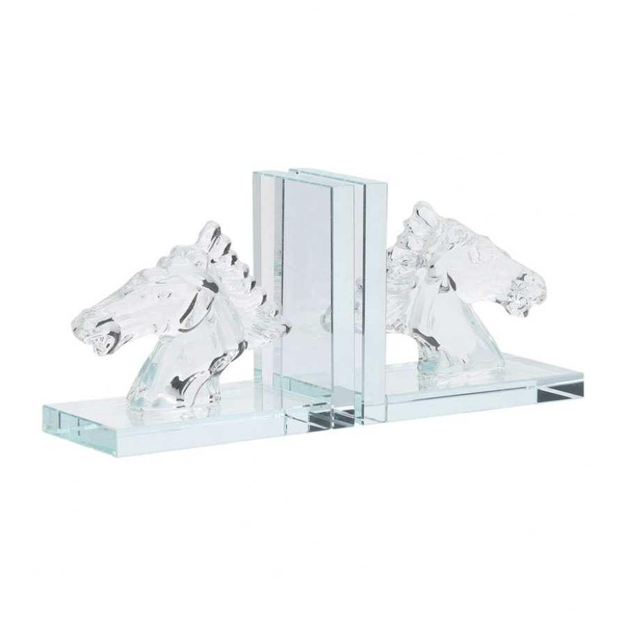 Sagebrook 5" Crystal Horse Bookends (Set Of 2)