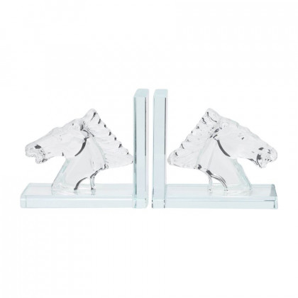 Sagebrook 5" Crystal Horse Bookends (Set Of 2)