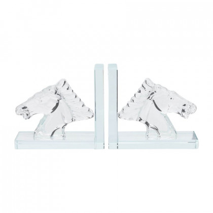 Sagebrook 5" Crystal Horse Bookends (Set Of 2)