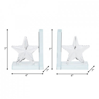 Sagebrook 5" Crystal Star Bookends (Set Of 2)