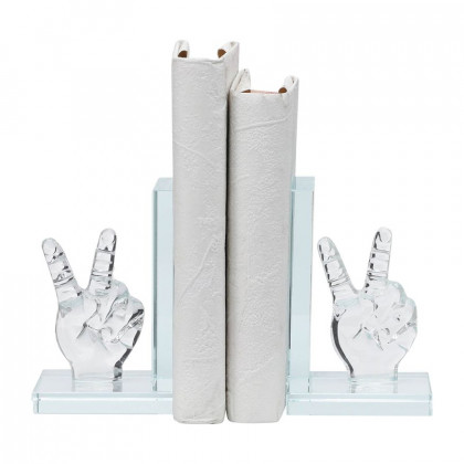 Sagebrook 6" Crystal Peace Sign Bookends (Set Of 2)