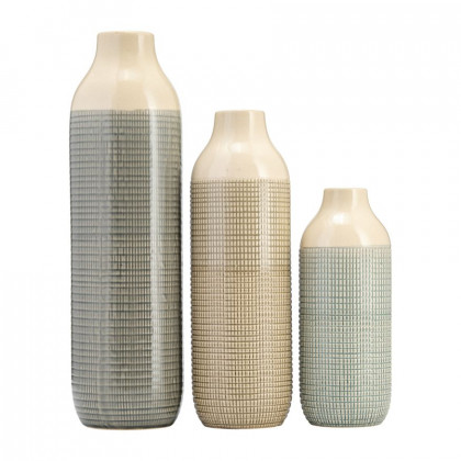 Sagebrook - 12" Ceramic 3-Tone Vase in Light Blue/Green