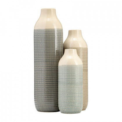 Sagebrook - 12" Ceramic 3-Tone Vase in Light Blue/Green