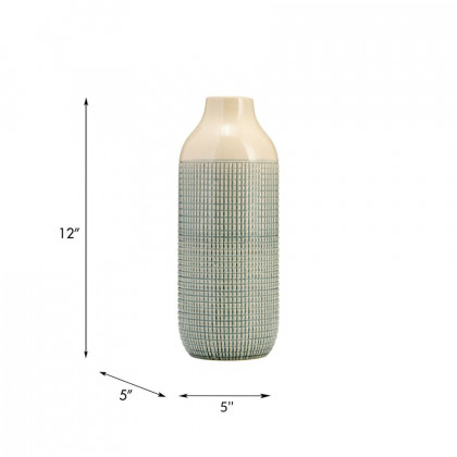 Sagebrook - 12" Ceramic 3-Tone Vase in Light Blue/Green