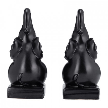 Sagebrook 8" Ceramic Elephant Bookends (Set Of 2) - Black