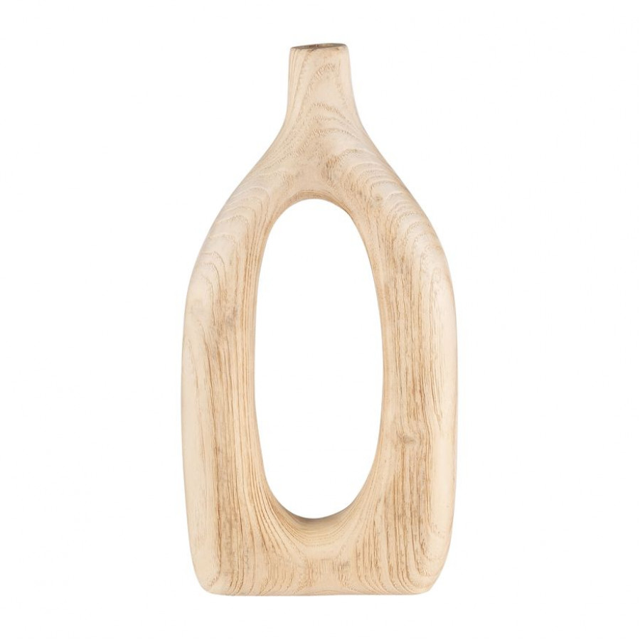 Sagebrook 14" Wood Cut-out Vase - Natural