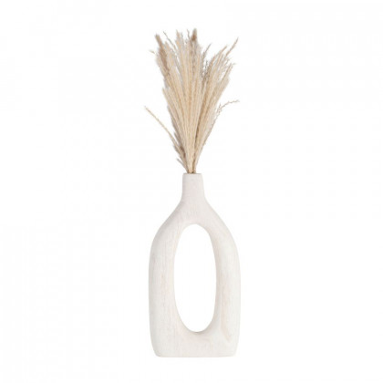 Sagebrook 14" Wood Cut-out Vase - White
