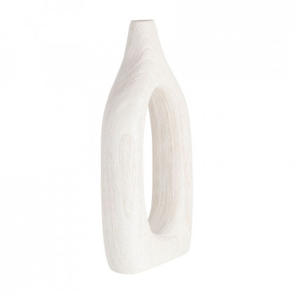 Sagebrook 14" Wood Cut-out Vase - White