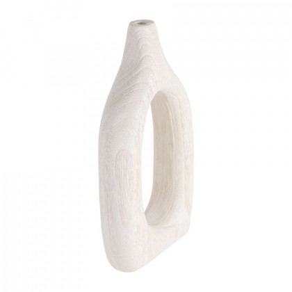 Sagebrook 14" Wood Cut-out Vase - White
